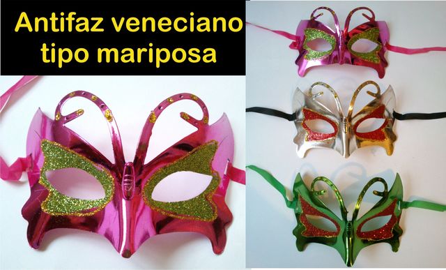 modelo 2
antifaz de plástico con sujetador y diamantina