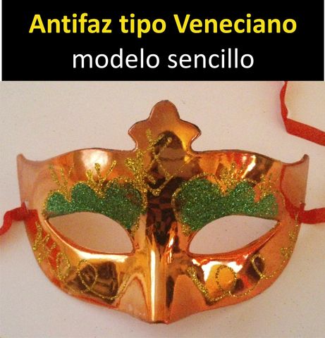 modelo 5
antifaz de plástico con sujetador y diamantina